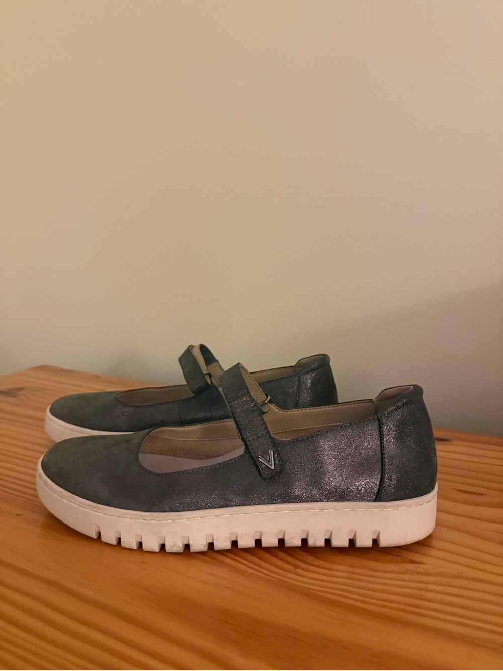 Ryka Gray Glitter Mary Jane Sneakers with White Platform - Picture 10 of 15